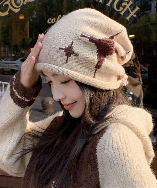 ERL ビーニー　ニット帽　星柄ニット帽 ERL 星ビーニー erl グラデーションビーニー ERL stars beanie ビーニー