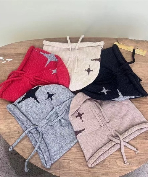 ERL ビーニー　ニット帽　星柄ニット帽 ERL ビーニー ニット帽 星柄ニット帽 ニットキャップの通販