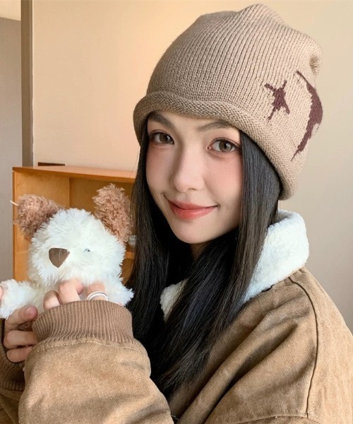 ERL ビーニー　ニット帽　星柄ニット帽 ERL ビーニー ニット帽 星柄ニット帽 ニットキャップの通販