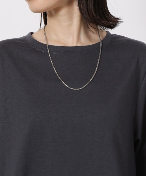 LAKOLE(ラコレ)の「異素材きりかえ半袖 / 593578(Tシャツ/カットソー・レディース・ボルドー/ベージュ/チャコール・FREE)」の15枚目の写真