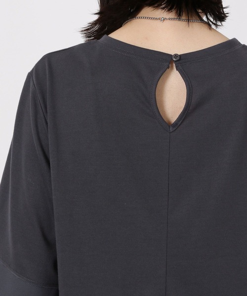 LAKOLE(ラコレ)の「異素材きりかえ半袖 / 593578(Tシャツ/カットソー・レディース・ボルドー/ベージュ/チャコール・FREE)」の18枚目の写真