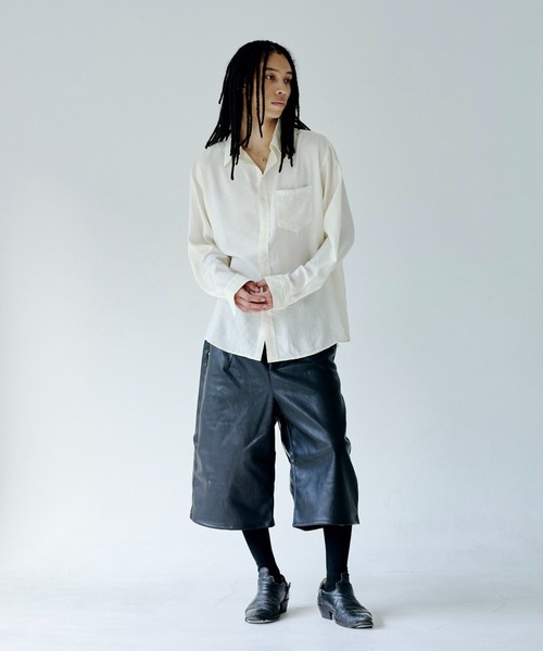 Camphor wood（カンファーウッド）の「shinee rayon stripe l/s shirt / ラインストーンストライプレーヨンL/Sシャツ（シャツ/ブラウス・メンズ・ピンク/アイボリー・SMALL/MEDIUM/LARGE）」の3枚目の写真