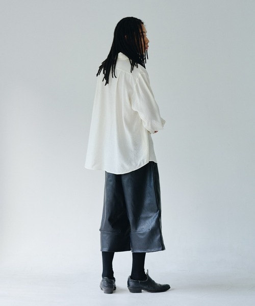 shinee rayon stripe l/s shirt / ラインストーンストライプレーヨンL