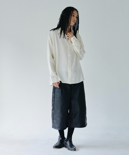 Camphor wood（カンファーウッド）の「shinee rayon stripe l/s shirt / ラインストーンストライプレーヨンL/Sシャツ（シャツ/ブラウス・メンズ・ピンク/アイボリー・SMALL/MEDIUM/LARGE）」の7枚目の写真