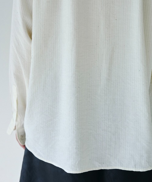 Camphor wood（カンファーウッド）の「shinee rayon stripe l/s shirt / ラインストーンストライプレーヨンL/Sシャツ（シャツ/ブラウス・メンズ・ピンク/アイボリー・SMALL/MEDIUM/LARGE）」の17枚目の写真