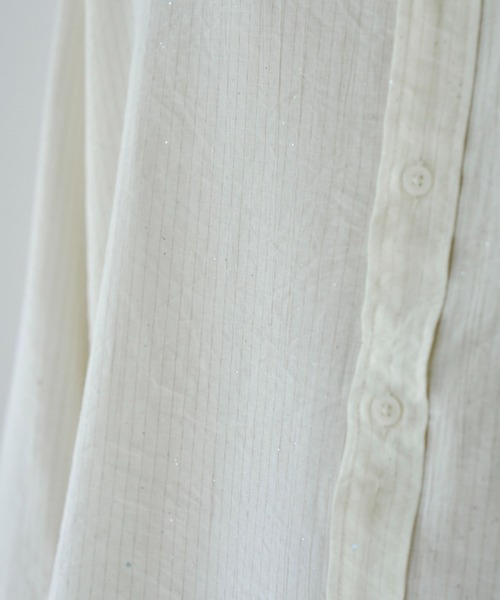 Camphor wood（カンファーウッド）の「shinee rayon stripe l/s shirt / ラインストーンストライプレーヨンL/Sシャツ（シャツ/ブラウス・メンズ・ピンク/アイボリー・SMALL/MEDIUM/LARGE）」の20枚目の写真