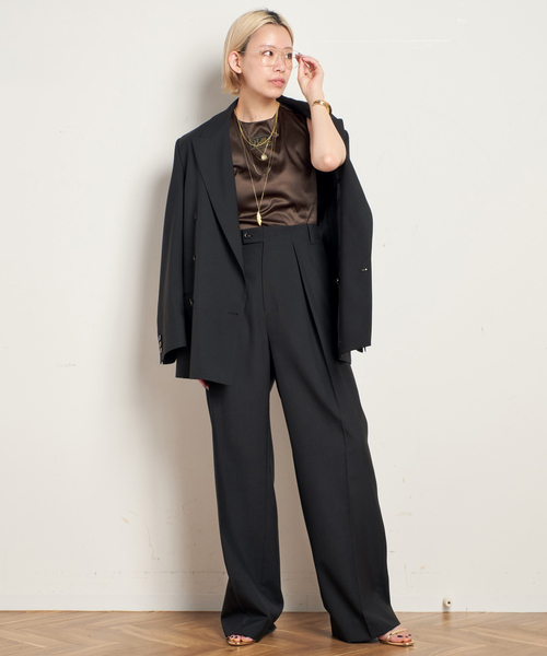 AP STUDIO(エーピーストゥディオ)の「【TONYWACK/トニーワック】LIGHT WOOL OVERSIZED BLAZER(テーラードジャケット・レディース・ブラック・FREE)」の4枚目の写真