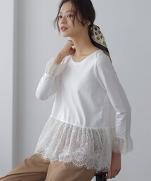 組曲 | レースコンビ ロングTシャツ(Tシャツ/カットソー)