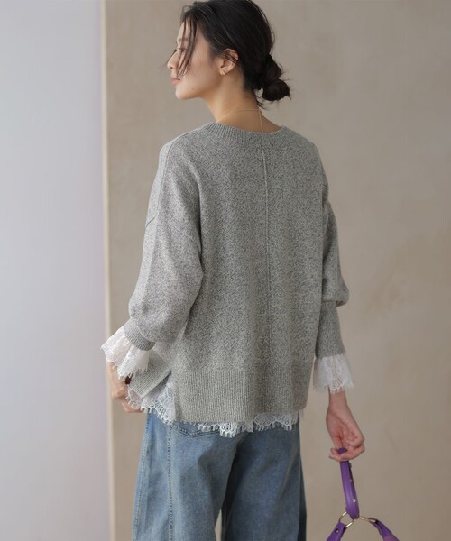 組曲（クミキョク）の「レースコンビ ロングTシャツ（Tシャツ/カットソー・レディース・ホワイト系・3/2）」の9枚目の写真