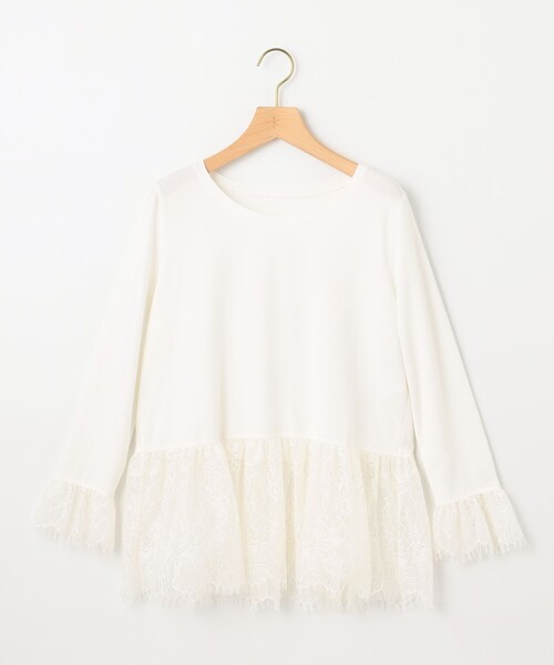 組曲（クミキョク）の「レースコンビ ロングTシャツ（Tシャツ/カットソー・レディース・ホワイト系・3/2）」の18枚目の写真