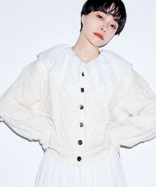 【新品】ARGUE ケーブル ニット カーディガン キナリ　オフホワイト ケーブルニットカーディガン – AnnMiru