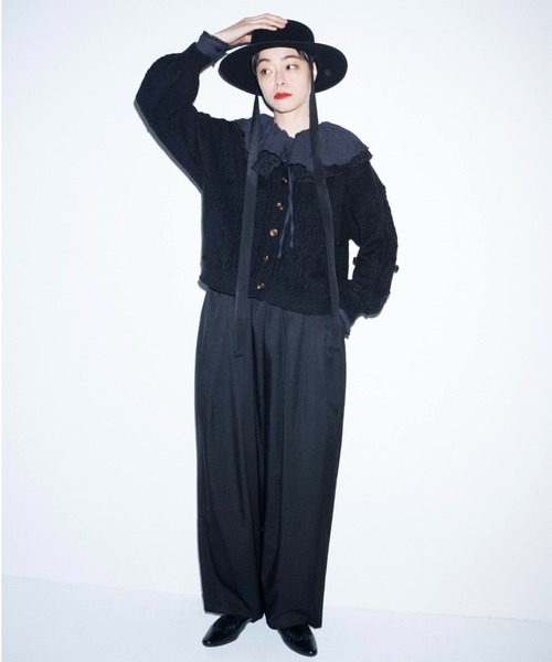 Libra Cue（リブラ キュー）の「Kanoco×Libra Cue ケーブルニットカーディガン（カーディガン/ボレロ・レディース・アイボリー/ピンク/ブラック・FREE）」の14枚目の写真