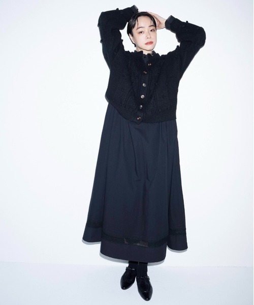 Libra Cue（リブラ キュー）の「Kanoco×Libra Cue ケーブルニットカーディガン（カーディガン/ボレロ・レディース・アイボリー/ピンク/ブラック・FREE）」の15枚目の写真