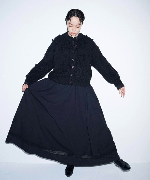 Libra Cue（リブラ キュー）の「Kanoco×Libra Cue ケーブルニットカーディガン（カーディガン/ボレロ・レディース・アイボリー/ピンク/ブラック・FREE）」の16枚目の写真