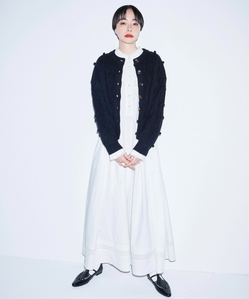 Libra Cue（リブラ キュー）の「Kanoco×Libra Cue ケーブルニットカーディガン（カーディガン/ボレロ・レディース・アイボリー/ピンク/ブラック・FREE）」の19枚目の写真