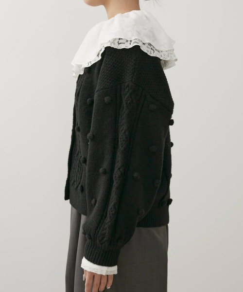 Libra Cue（リブラ キュー）の「Kanoco×Libra Cue ケーブルニットカーディガン（カーディガン/ボレロ・レディース・アイボリー/ピンク/ブラック・FREE）」の22枚目の写真