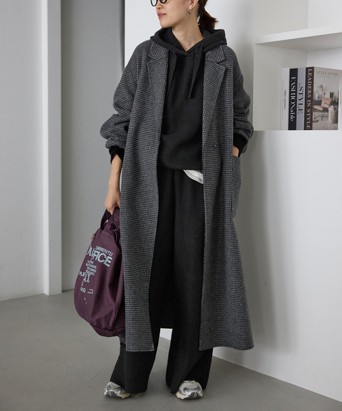 souple wool ダブルフェイスロングコート（チェスターコート）｜SLOBE