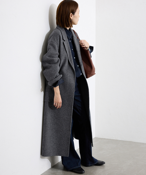 souple wool ダブルフェイスロングコート（チェスターコート