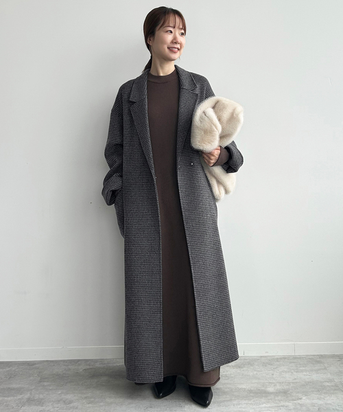 souple wool ダブルフェイスロングコート（チェスターコート