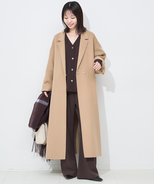 souple wool ダブルフェイスロングコート（チェスターコート）｜SLOBE