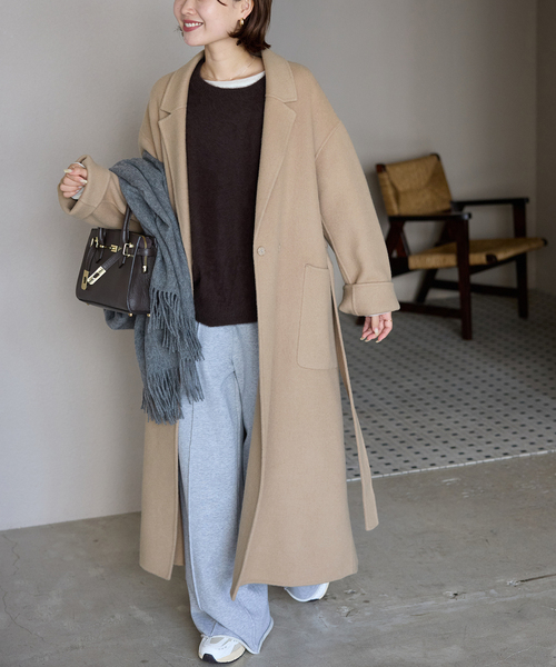 SLOBE IENA ダブルフェイスウールロングコート SLOBE IENA（スローブイエナ）の「ダブルフェイスウールロング