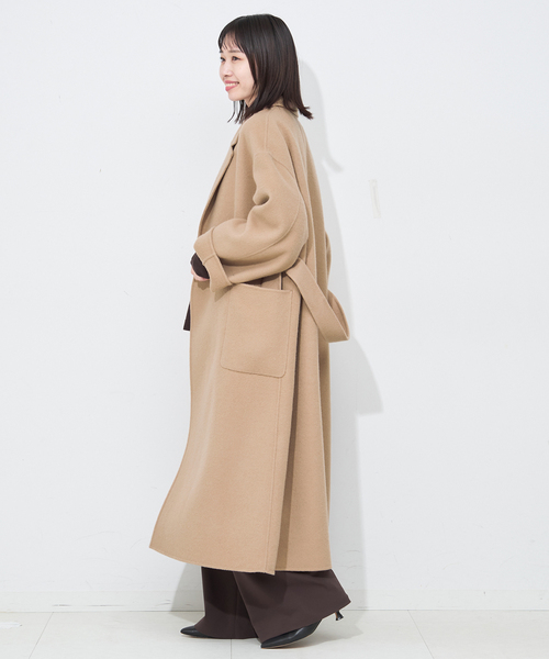 souple wool ダブルフェイスロングコート（チェスターコート）｜SLOBE