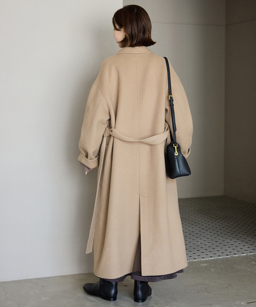 souple wool ダブルフェイスロングコート（チェスターコート