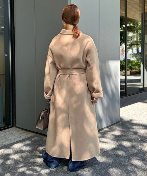 souple wool ダブルフェイスロングコート（チェスターコート）｜SLOBE