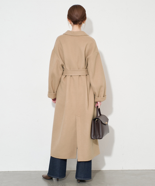 souple wool ダブルフェイスロングコート（チェスターコート