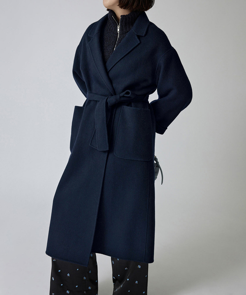 souple wool ダブルフェイスロングコート（チェスターコート）｜SLOBE