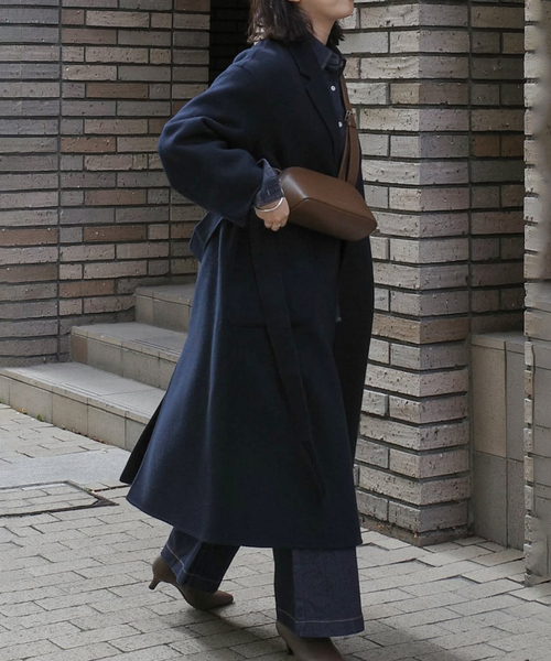 souple wool ダブルフェイスロングコート（チェスターコート）｜SLOBE