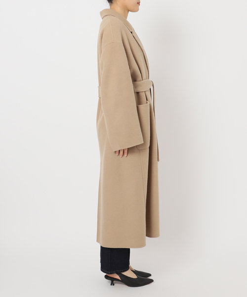 souple wool ダブルフェイスロングコート（チェスターコート）｜SLOBE