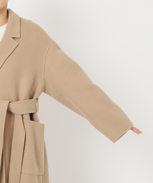 souple wool ダブルフェイスロングコート（チェスターコート）｜SLOBE