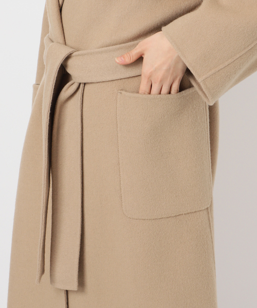 souple wool ダブルフェイスロングコート（チェスターコート）｜SLOBE