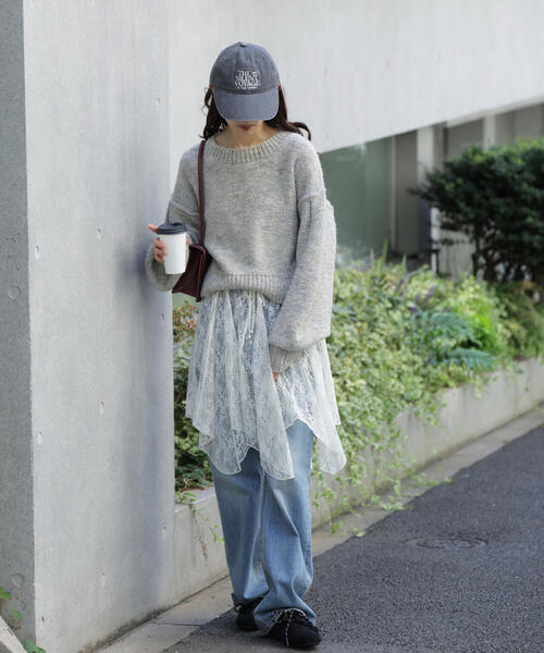 FREE'S MART（フリーズマート）の「◆バックリボンショート丈ニット（ニット/セーター・レディース・ネイビー/グレー/グリーン/ピンク/ブラウン・FREE）」の18枚目の写真