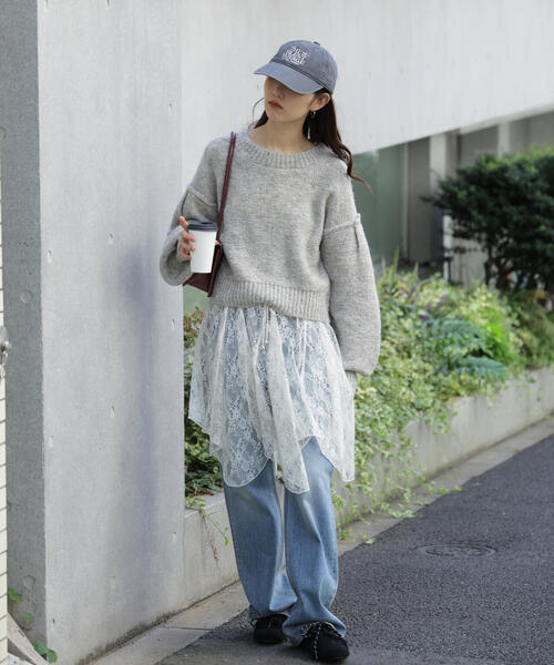 FREE'S MART（フリーズマート）の「◆バックリボンショート丈ニット（ニット/セーター・レディース・ネイビー/グレー/グリーン/ピンク/ブラウン・FREE）」の17枚目の写真