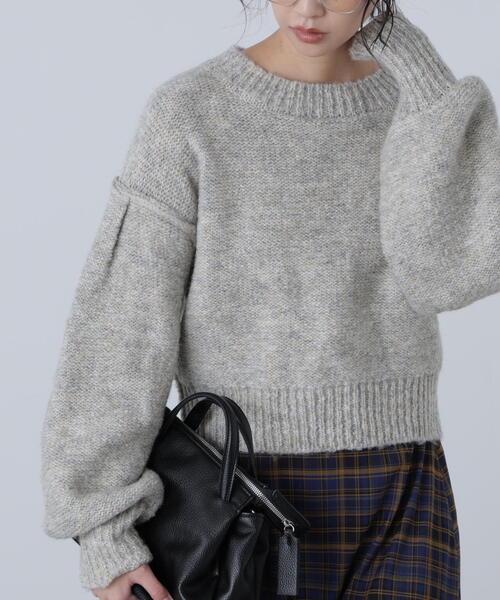 FREE'S MART（フリーズマート）の「◆バックリボンショート丈ニット（ニット/セーター・レディース・ネイビー/グレー/グリーン/ピンク/ブラウン・FREE）」の15枚目の写真