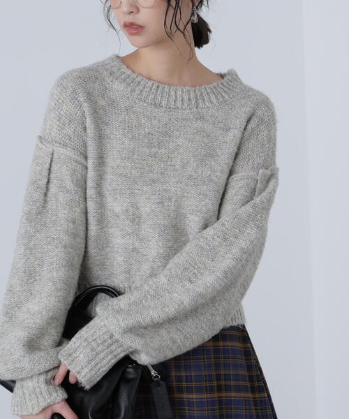 FREE'S MART（フリーズマート）の「◆バックリボンショート丈ニット（ニット/セーター・レディース・ネイビー/グレー/グリーン/ピンク/ブラウン・FREE）」の14枚目の写真