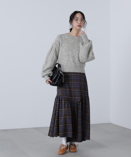 FREE'S MART（フリーズマート）の「◆バックリボンショート丈ニット（ニット/セーター・レディース・ネイビー/グレー/グリーン/ピンク/ブラウン・FREE）」の8枚目の写真