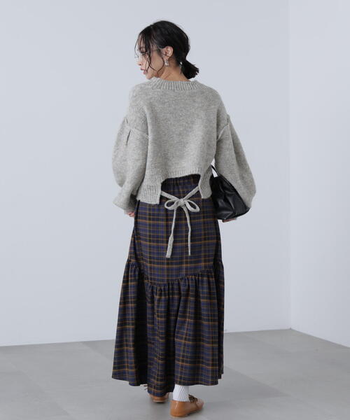 FREE'S MART（フリーズマート）の「◆バックリボンショート丈ニット（ニット/セーター・レディース・ネイビー/グレー/グリーン/ピンク/ブラウン・FREE）」の7枚目の写真