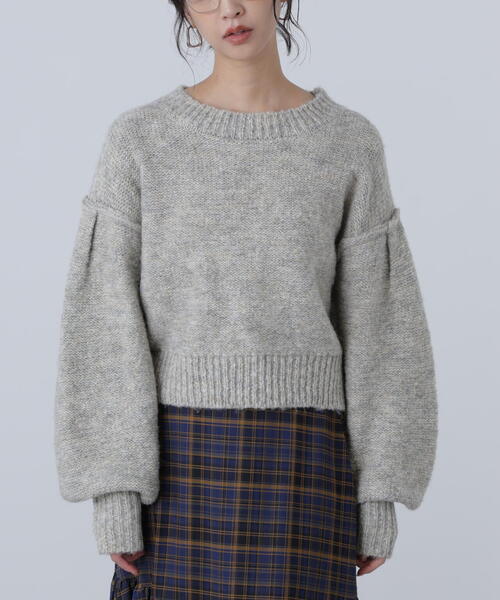 FREE'S MART（フリーズマート）の「◆バックリボンショート丈ニット（ニット/セーター・レディース・ネイビー/グレー/グリーン/ピンク/ブラウン・FREE）」の6枚目の写真