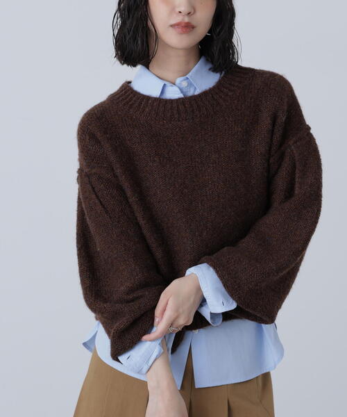 FREE'S MART（フリーズマート）の「◆バックリボンショート丈ニット（ニット/セーター・レディース・ネイビー/グレー/グリーン/ピンク/ブラウン・FREE）」の10枚目の写真