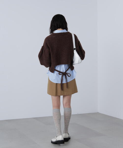 FREE'S MART（フリーズマート）の「◆バックリボンショート丈ニット（ニット/セーター・レディース・ネイビー/グレー/グリーン/ピンク/ブラウン・FREE）」の13枚目の写真