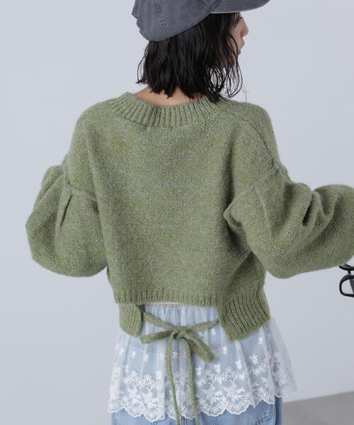 FREE'S MART（フリーズマート）の「◆バックリボンショート丈ニット（ニット/セーター・レディース・ネイビー/グレー/グリーン/ピンク/ブラウン・FREE）」の22枚目の写真