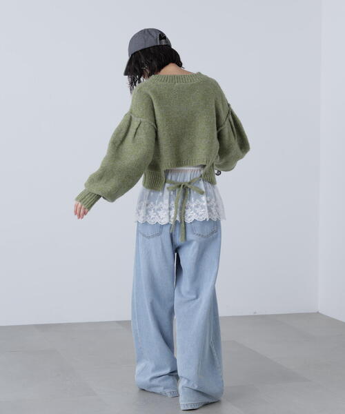 FREE'S MART（フリーズマート）の「◆バックリボンショート丈ニット（ニット/セーター・レディース・ネイビー/グレー/グリーン/ピンク/ブラウン・FREE）」の19枚目の写真