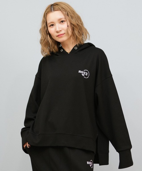 完売品 新品タグ付 リフレクティブロゴウインドクルーネック プルオーバー 黒 Ｌ セール】ROXY/ロキシー プルオーバー パーカー ロゴ ワンポイント