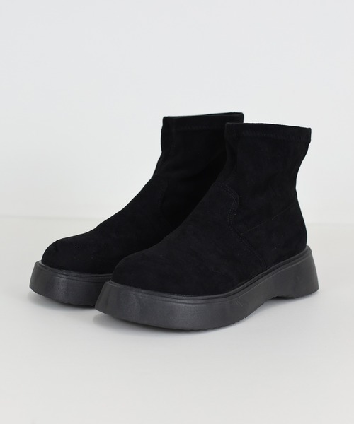 BLUEEAST（ブルーイースト）の「スウェードソックスブーツ（ブーツ・レディース・ブラウン/ブラック・MEDIUM/LARGE）」の6枚目の写真