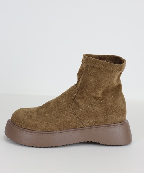 BLUEEAST（ブルーイースト）の「スウェードソックスブーツ（ブーツ・レディース・ブラウン/ブラック・MEDIUM/LARGE）」の9枚目の写真