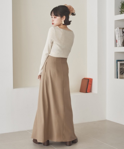 LAULEN(ローレン)の「inverted pleats ribbon long skirt /インバーテッドプリーツロングスカート(スカート・レディース・アイボリー/ブラック/ベージュ・M/S)」の10枚目の写真