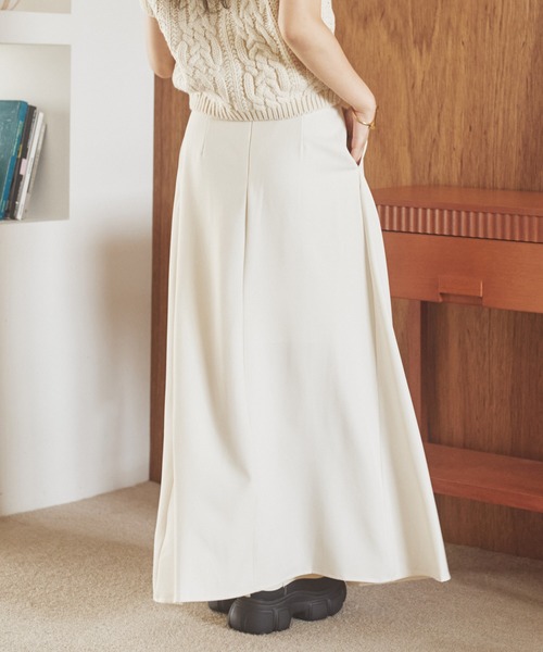 LAULEN(ローレン)の「inverted pleats ribbon long skirt /インバーテッドプリーツロングスカート(スカート・レディース・アイボリー/ブラック/ベージュ・M/S)」の11枚目の写真